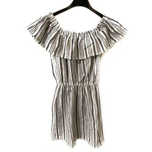 H&M Striped Off Shoulder Cotton Dress, Size 2